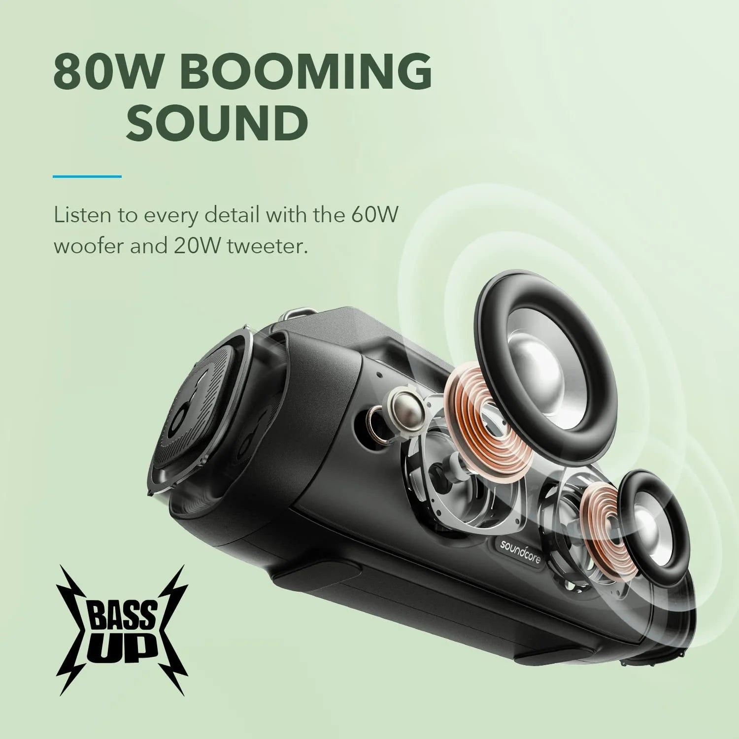 80W Portable Bluetooth Speaker with Strap H75675