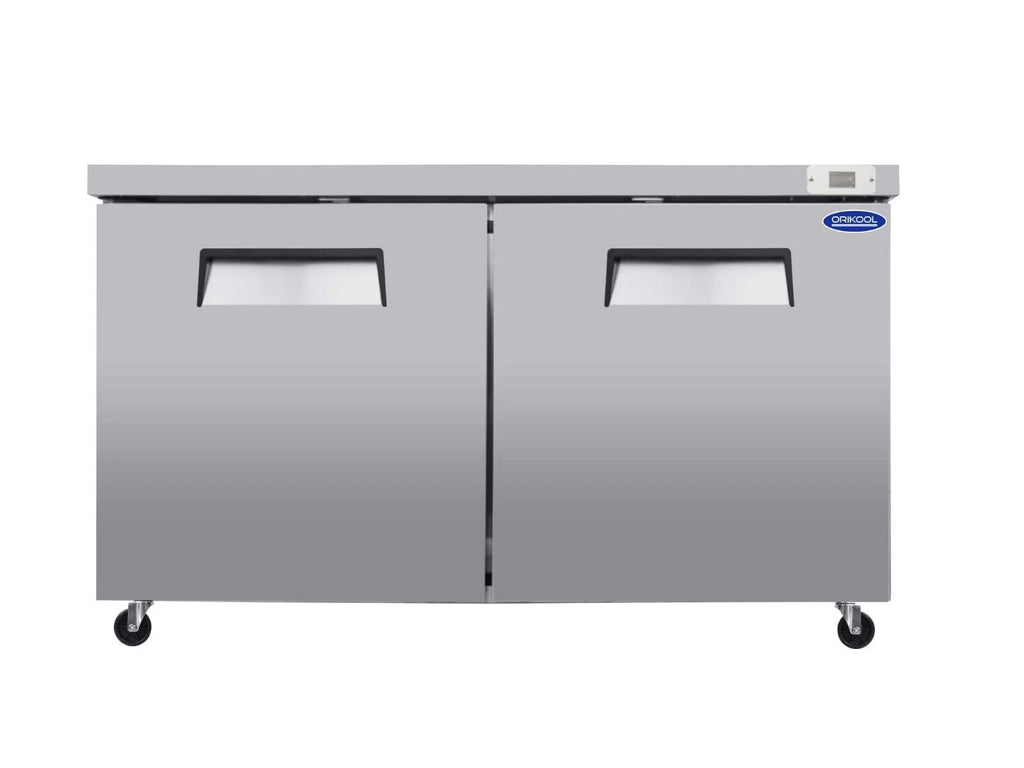 60" 2-Door Commercial Stainless Steel Undercounter Work Top Refrigerator 18Cu.Ft I847899