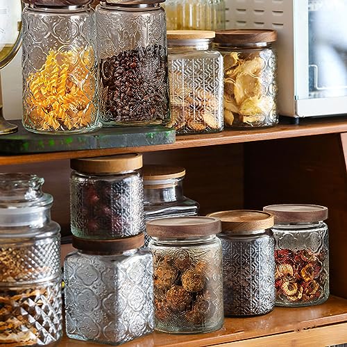 24 OZ Glass Storage Jar with Airtight Bamboo Wooden Lids T2407