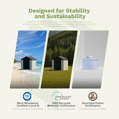 8 x 12 FT Plastic Outdoor Storage Shed with Floor P615843