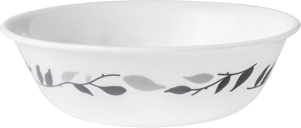 12-Piece Vitrelle Misty Leaves Chip and Break Resistant Dinner Set, Grey X54774