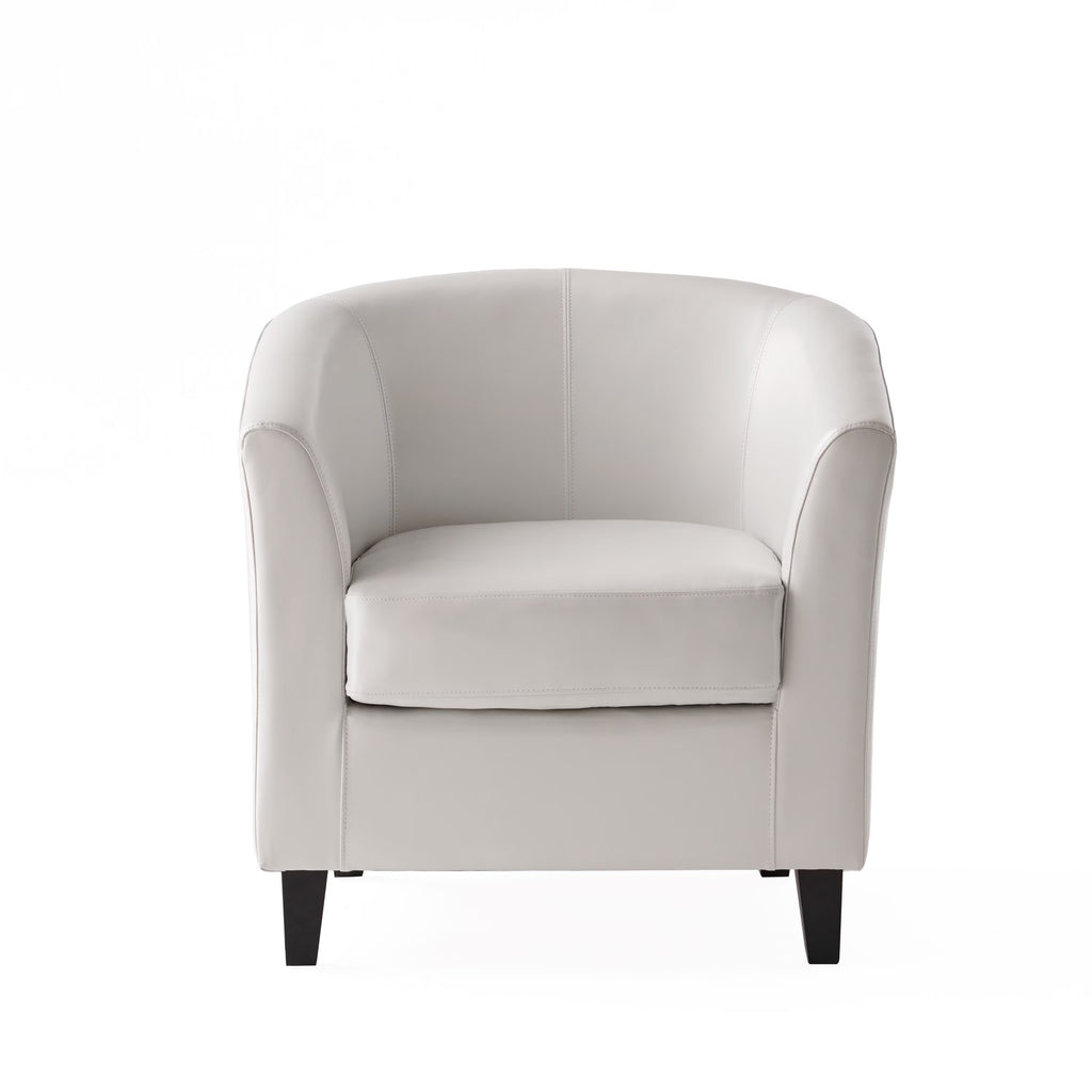 Ivory Bonded Leather Club Chair C1117