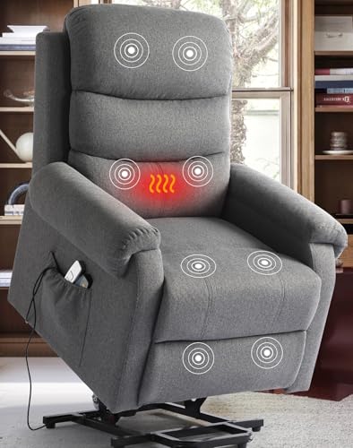 Dark Blue Power Lift Recliner Chair with Heat and Massage O264601