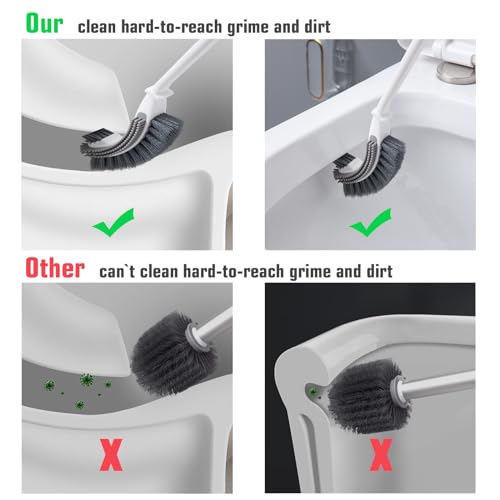 Toilet Bowl Brush and Holder Set with Silicone Scrubber L21080