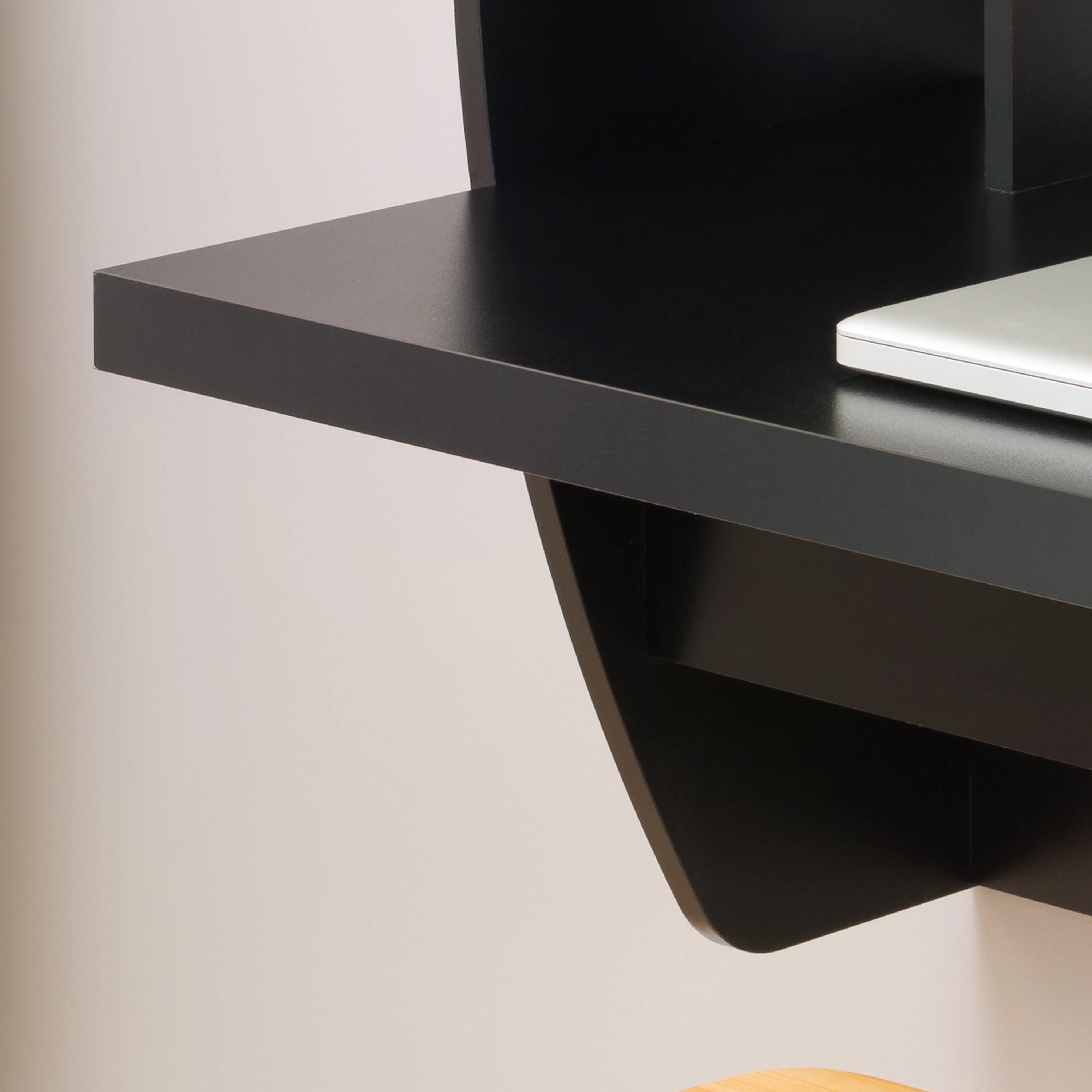 Black Wall Mounted Desk with Storage U383