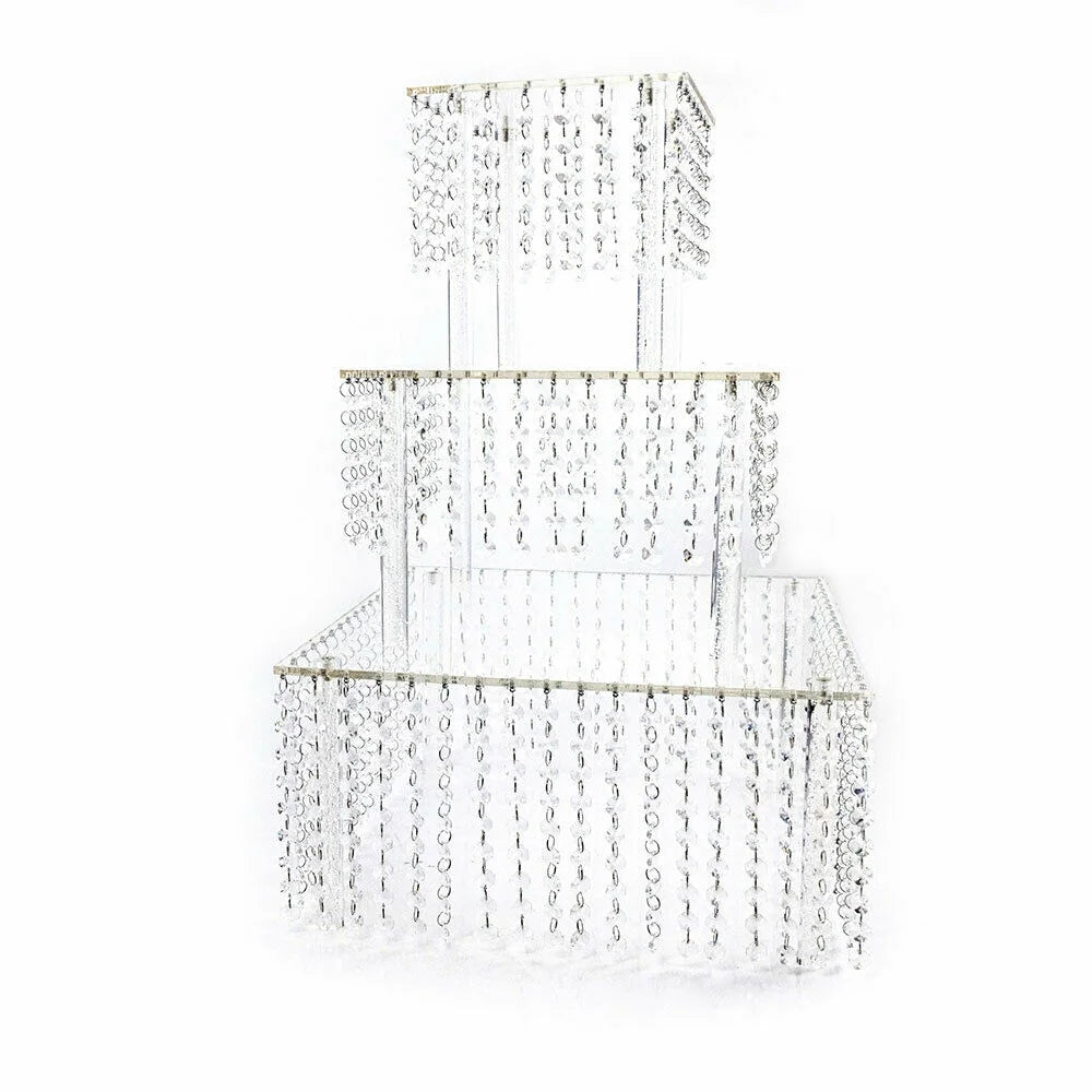 Set of 3 Clear Acrylic Cake Stands B86526
