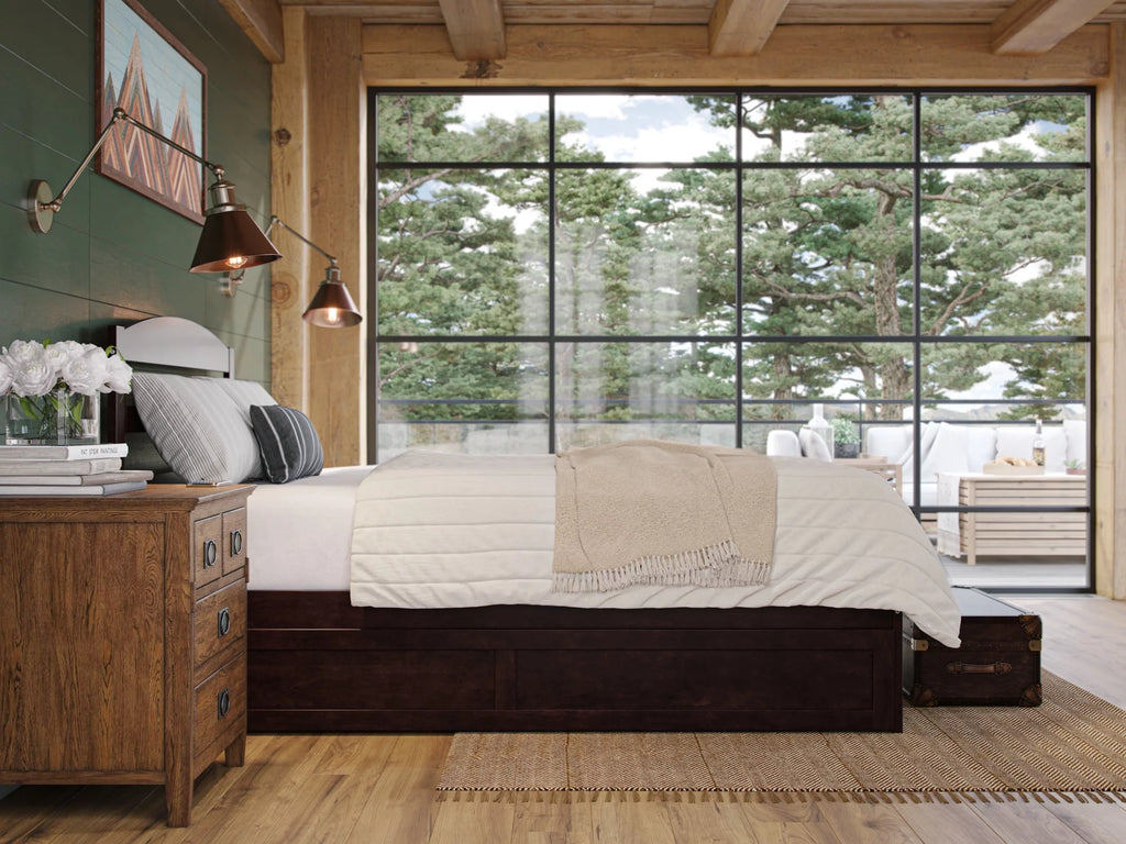 14" Queen Wood Platform Bed Frame with Twin XL Trundle, Espresso K18926