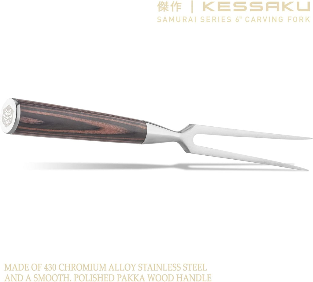 12-Inch Carving Slicing Knife & 6-Inch Meat Fork Set Forged High Carbon Stainless Steel with Blade Guard N107014