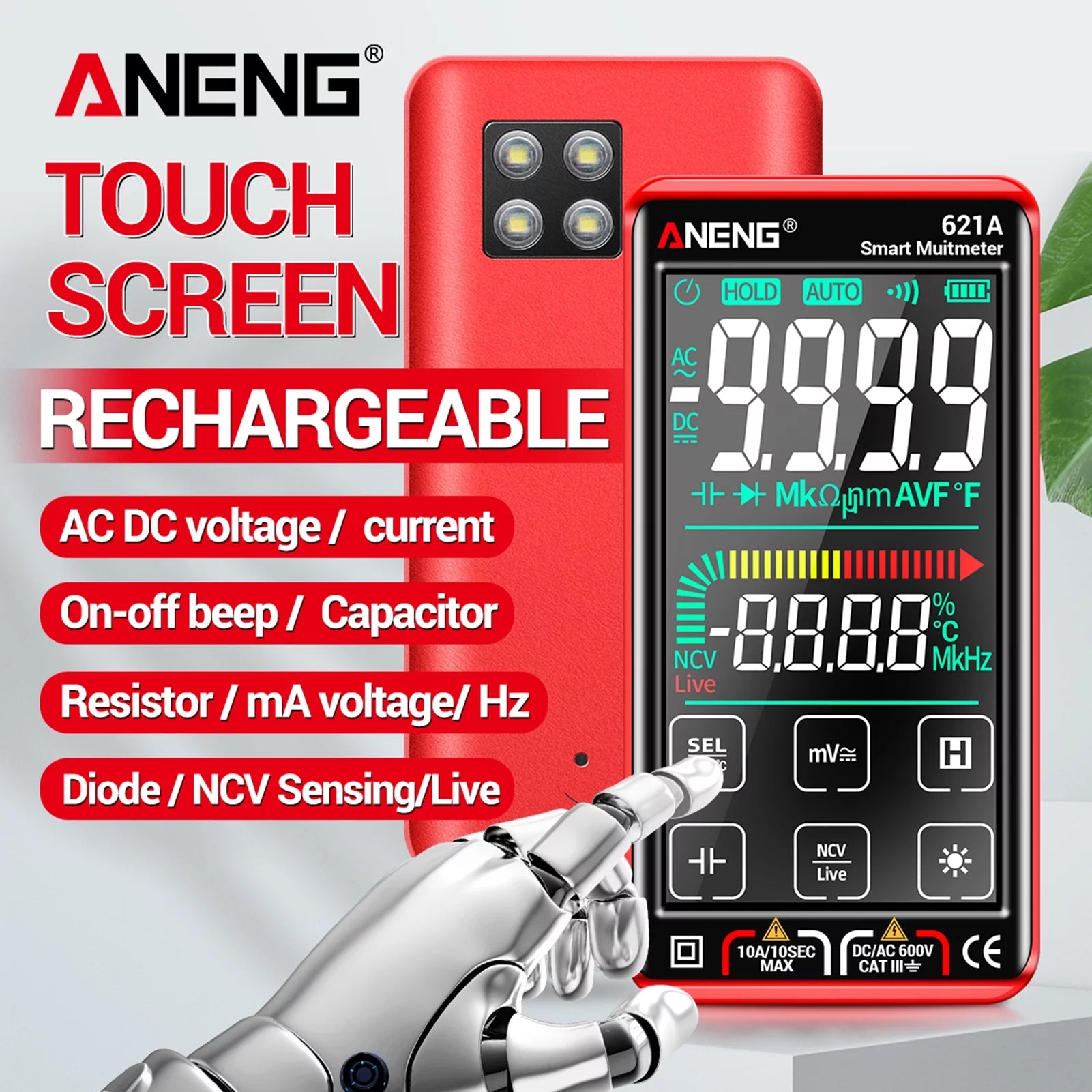 Auto Rechargeable Multimeter with NCV E8112
