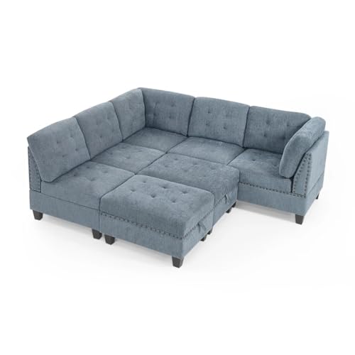 L Shape Chenille Modular Sectional Sofa O739150