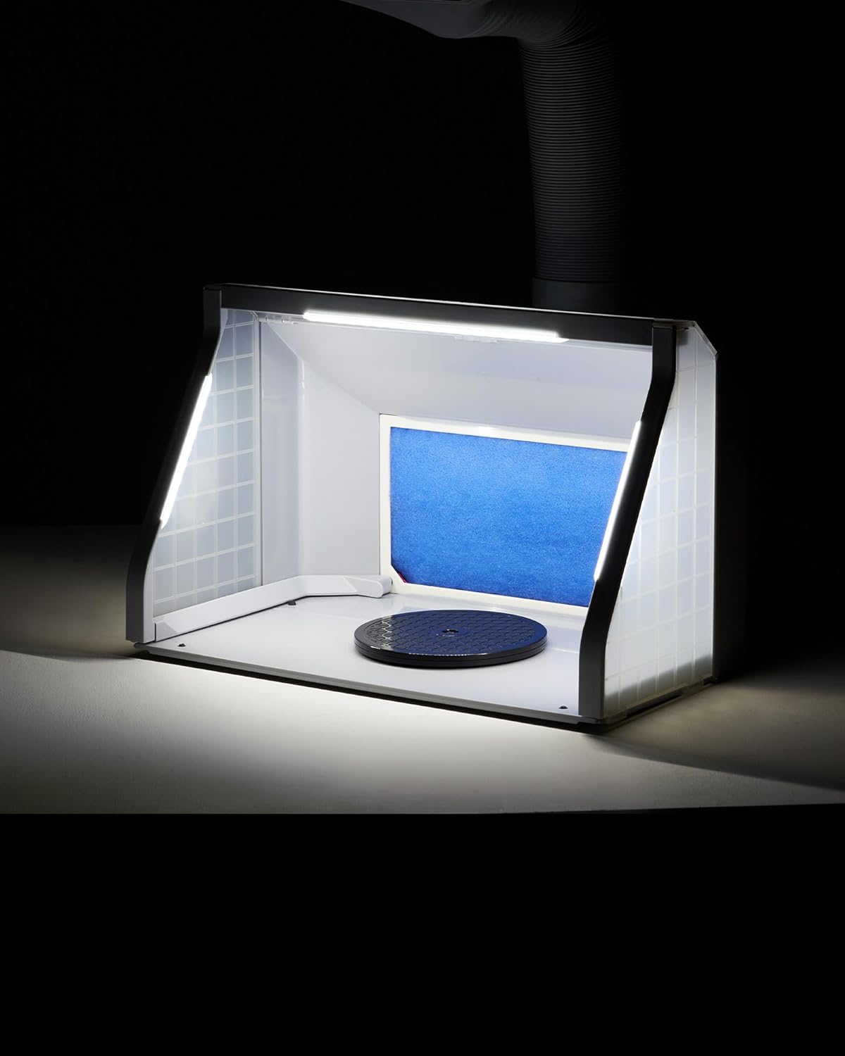 Portable Airbrush Spray Booth With Dual Fans, 3 LED Lights And Exhaust Hose K9062