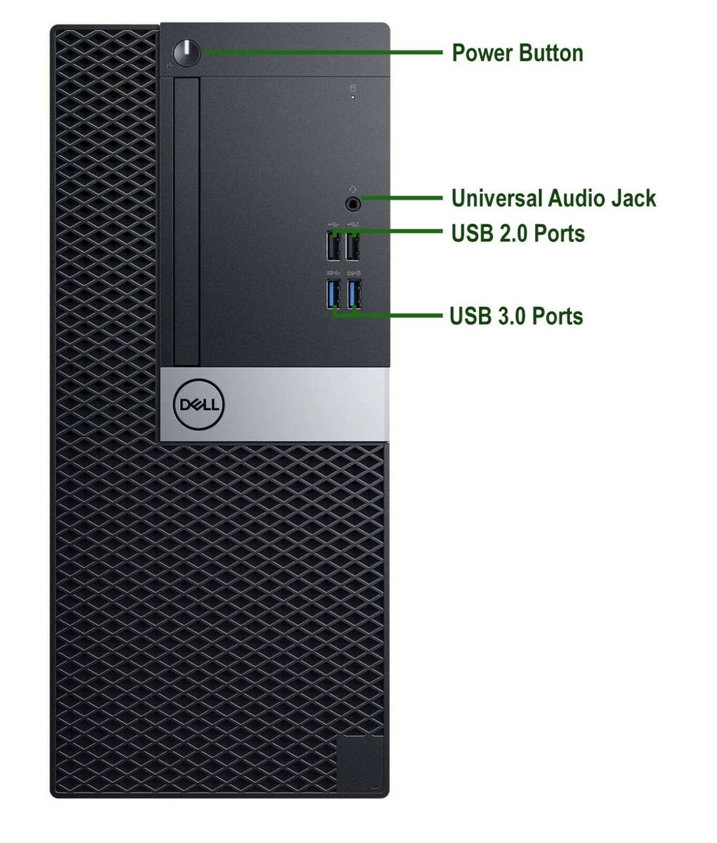 Dell Gaming Tower Desktop PC, Intel Core i5 6th Gen, 16GB DDR4 Ram, 256GB SSD + 2TB HDD, NVIDIA GT 1030 DDR5, WiFi, RGB Keyboard & Mouse, Windows 10 Pro Refurbished T486513