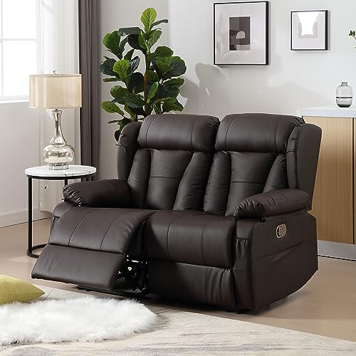 Black Faux Leather Recliner Sofa Set with USB Ports and Cup Holders Y414