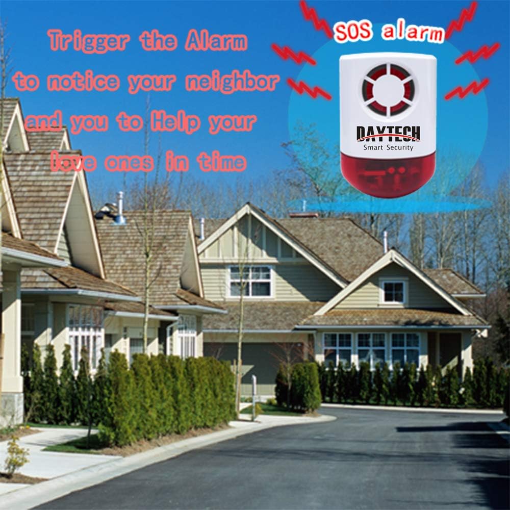 800ft Waterproof Remote Emergency Strobe Siren Alarm Kit with 1 Red Flashing Siren + 4 Call Buttons E475249
