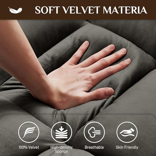 Black Velvet 2 Seater Convertible Sleeper Sofa with Pullout Bed R815218