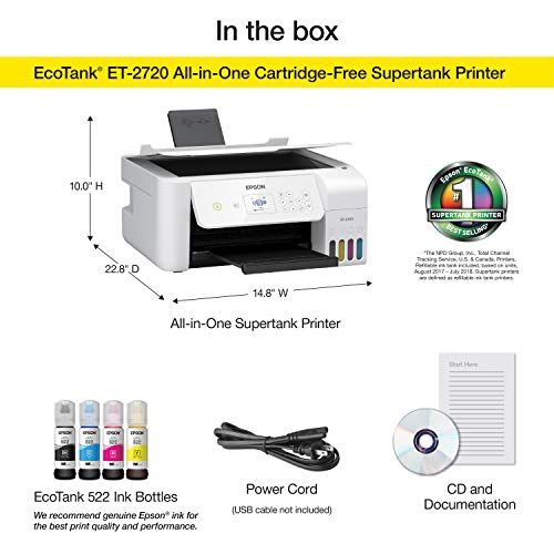 White Wireless All-in-One Supertank Printer with Scanner and Copier R1646