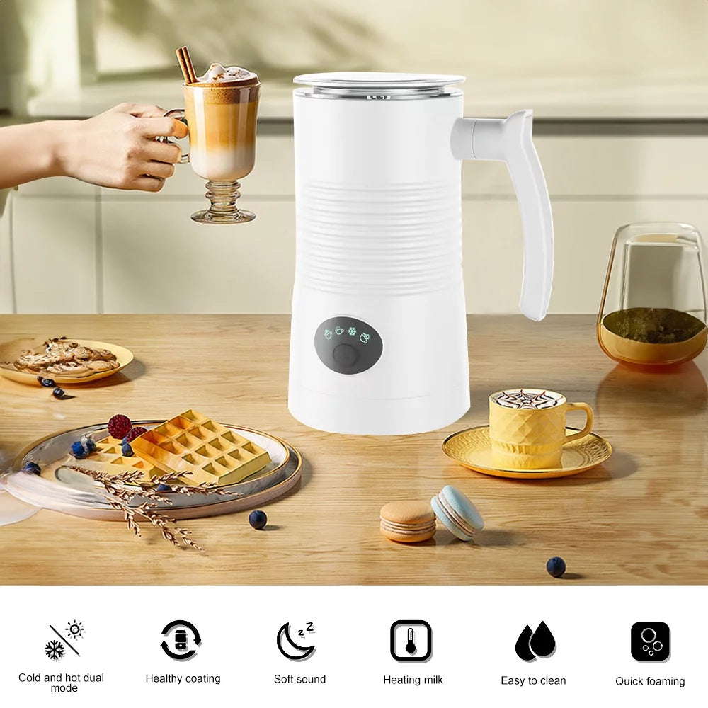 Milk Frother 4 in 1 400W Detachable Non-Stick Interior 11.84oz Electric Automatic Milk Frother A616