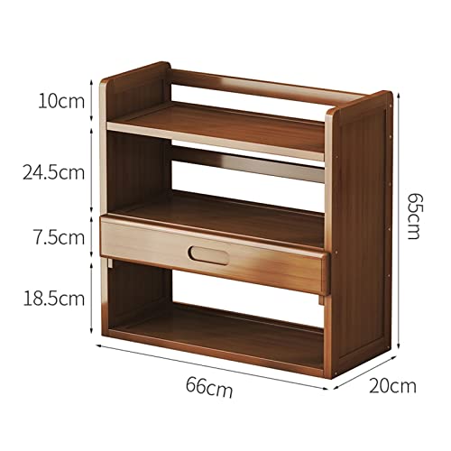 3-Tier Wooden Desktop Bookshelf with 1 Small Drawer S676