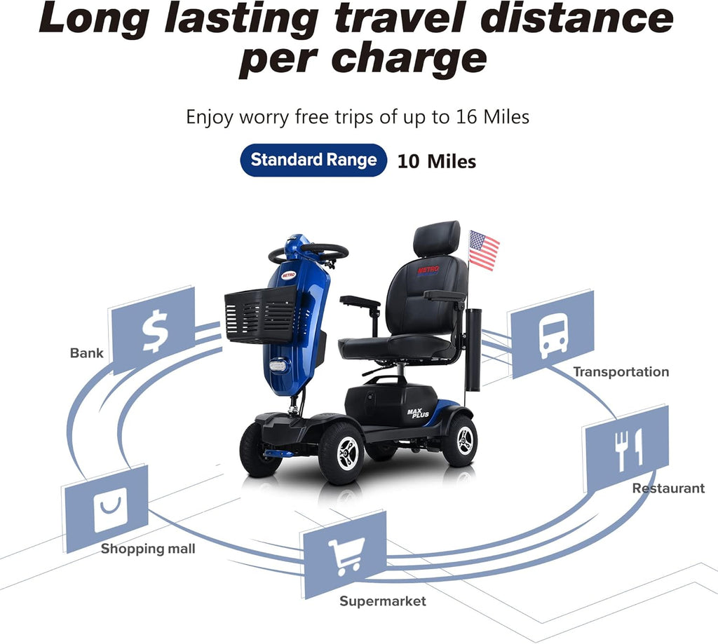 4 Wheel Folding Mobility Scooter 300lbs Max Weight C414343