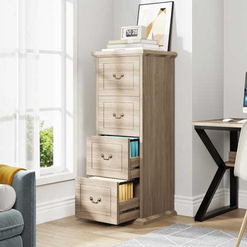 Walnut 4-Drawer Vertical File Cabinet C51083