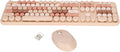 Milk Tea 104 Keys Wireless Keyboard Mouse Combo with Retro Round Keycaps V387