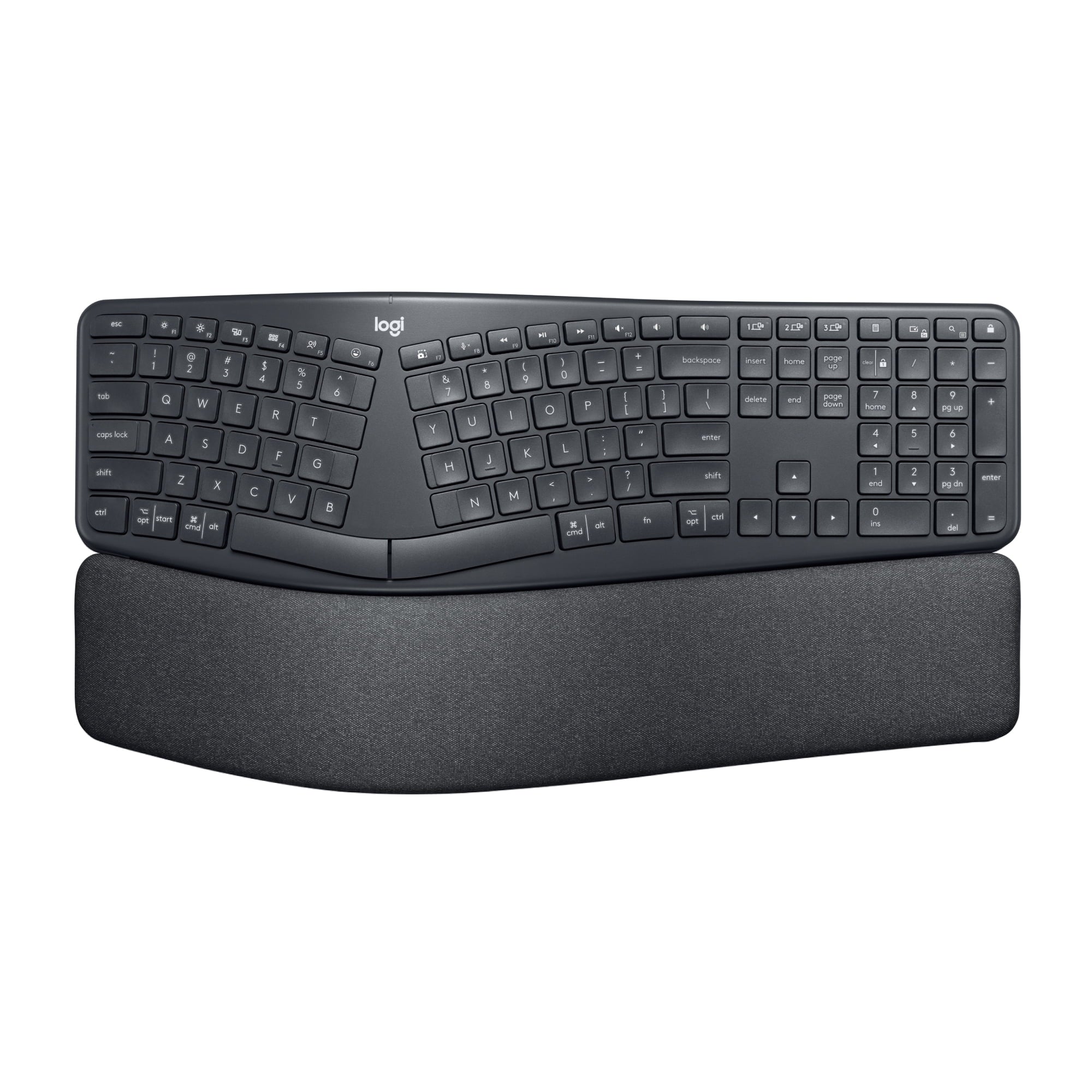 Graphite Ergonomic Split Keyboard with Wrist Rest F125996