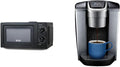 0.6 Cubic Foot 600W Microwave with 6 Power Levels Bundle with Single-Serve K-Cup Pod Coffee Maker X1081