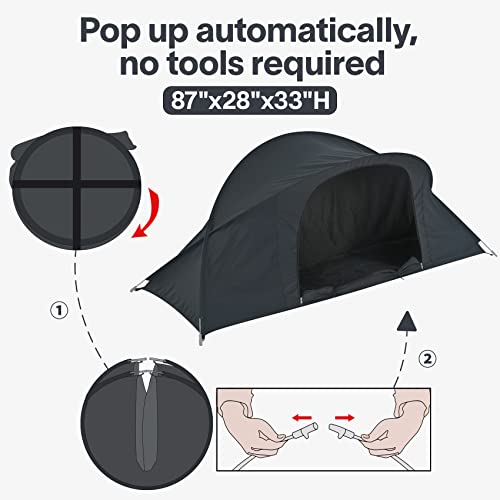Grey Pop Up Portable Bed Tents 87"x28"x33"H H566502