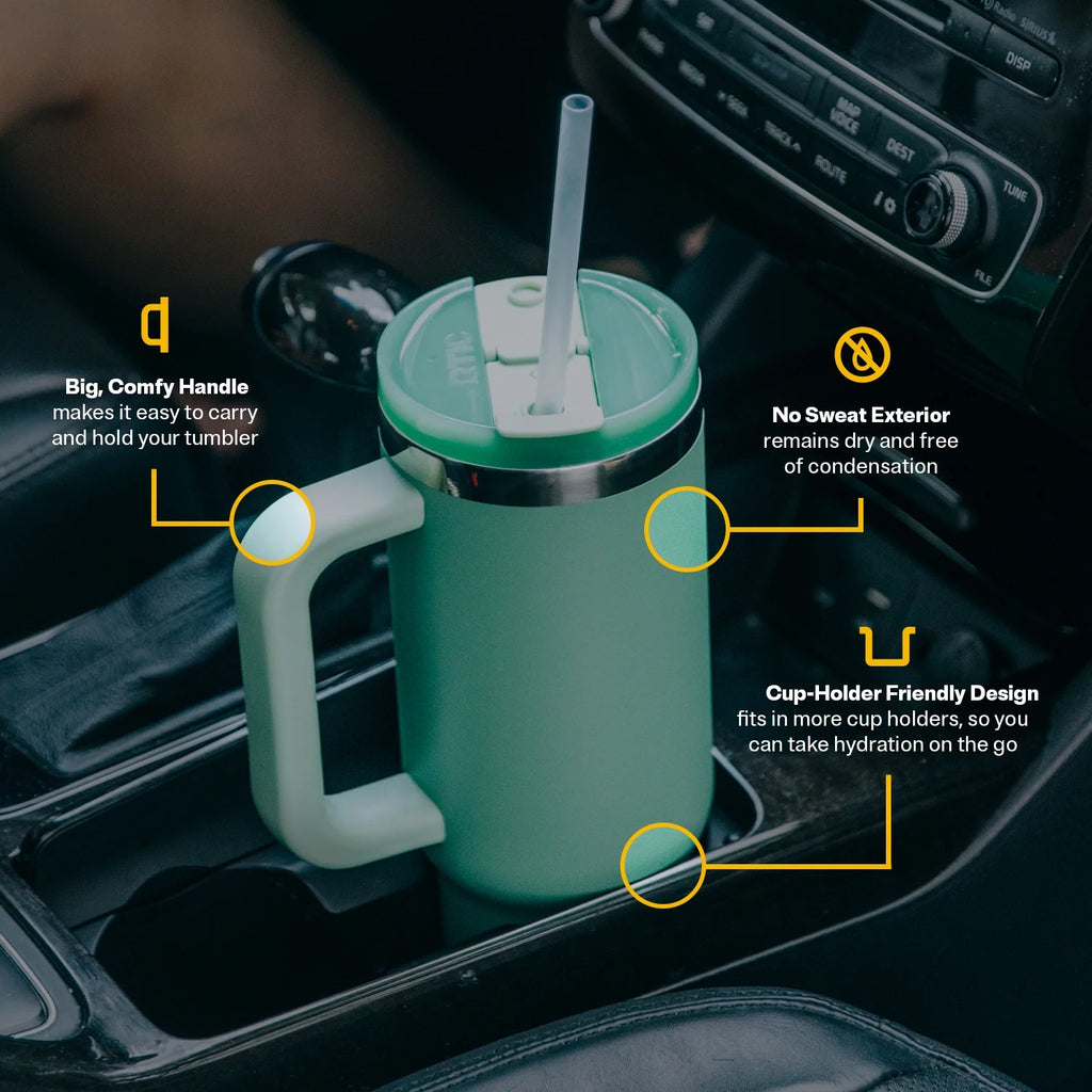 40 OZ Ceramic Lined Tumbler with Straw T948