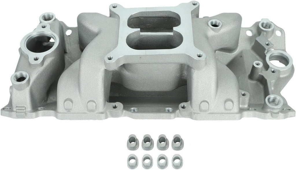 Satin Aluminum Dual Plane Intake for SBC 350 400 T2695