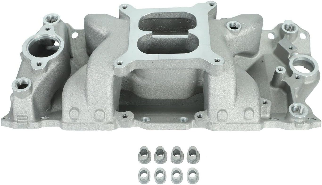 Satin Aluminum Dual Plane Intake for SBC 350 400 T2695