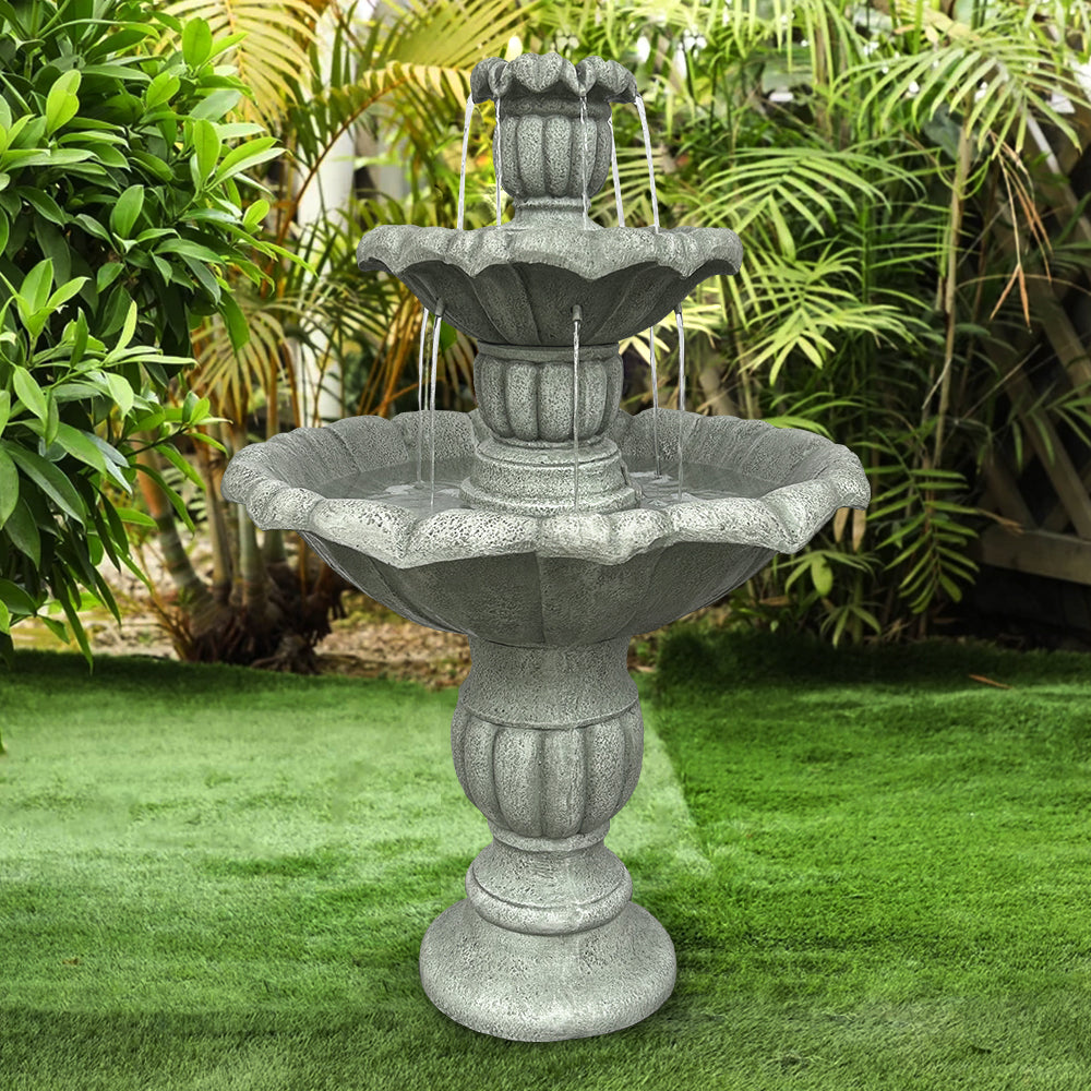 35'' H 3-Tier Outdoor Water Fountain with Submersible Electric Pump P290999
