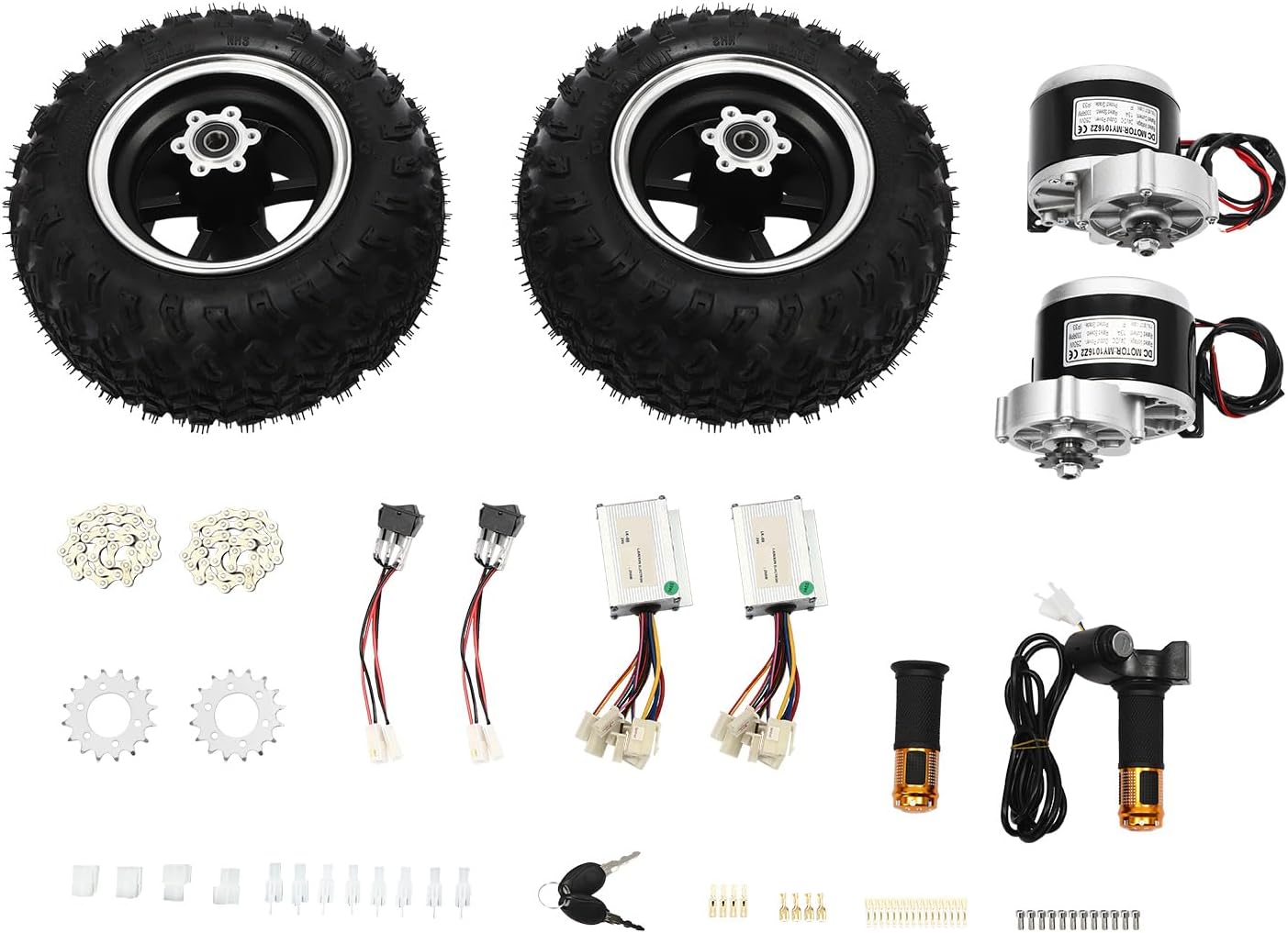 10 Inch 24V Dual Drive Brush Gear Motor Air Wheel Conversion Kit M5693