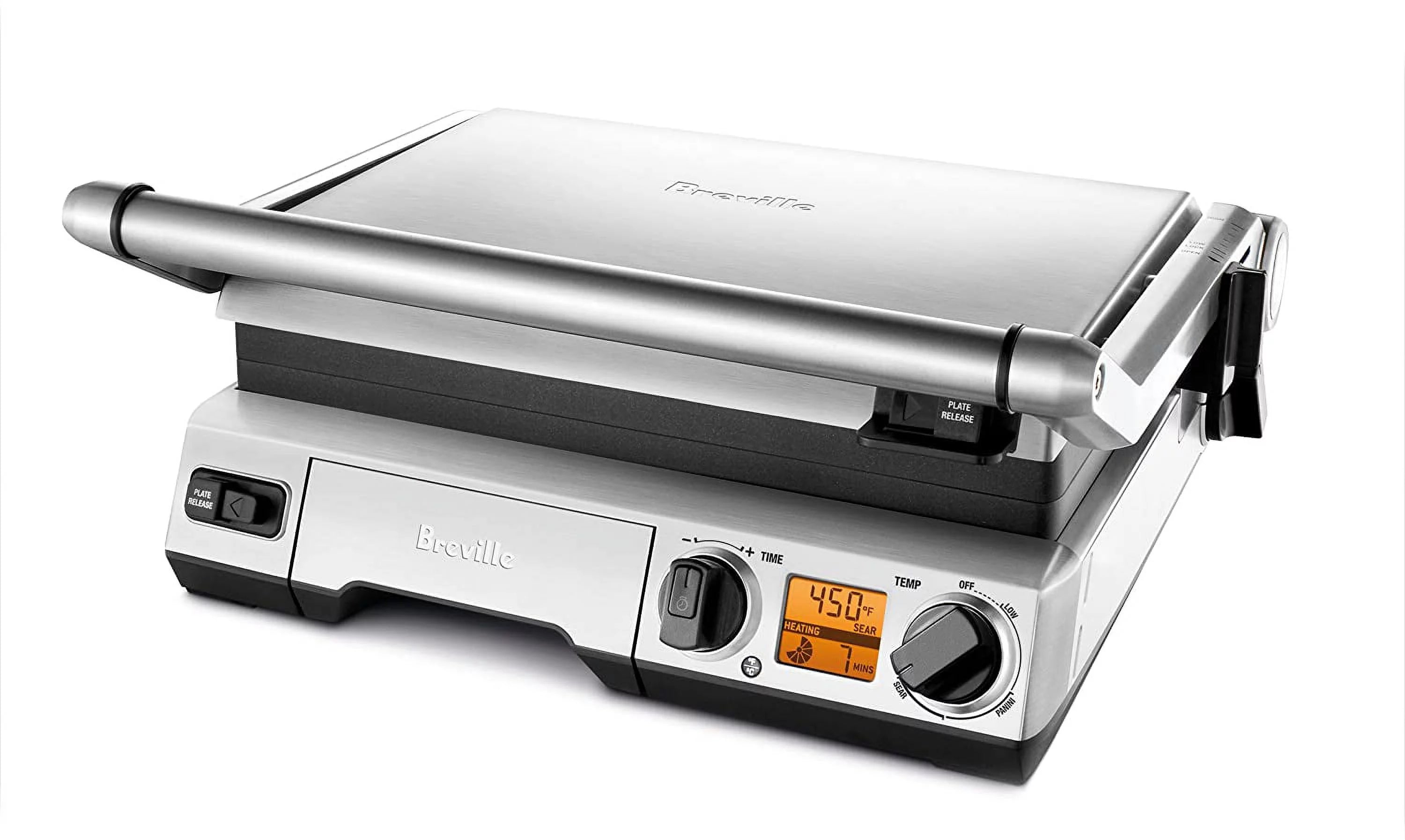 Brushed Stainless Steel Electric Countertop Grill E86759