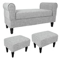 Light Grey Storage Bench with Arms W82360