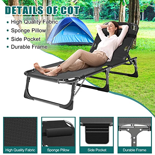 Oversized Heavy Duty Folding Camping Cot with Carry Bag, 2Pack N2643