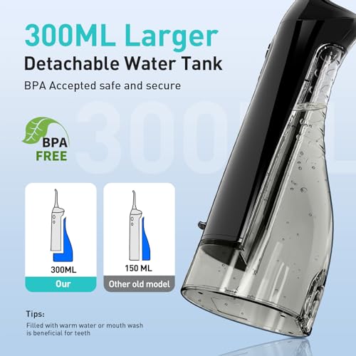 Portable Cordless Oral Irrigator 300ML Rechargeable IPX7 Waterproof Electric Water Flosser B13819