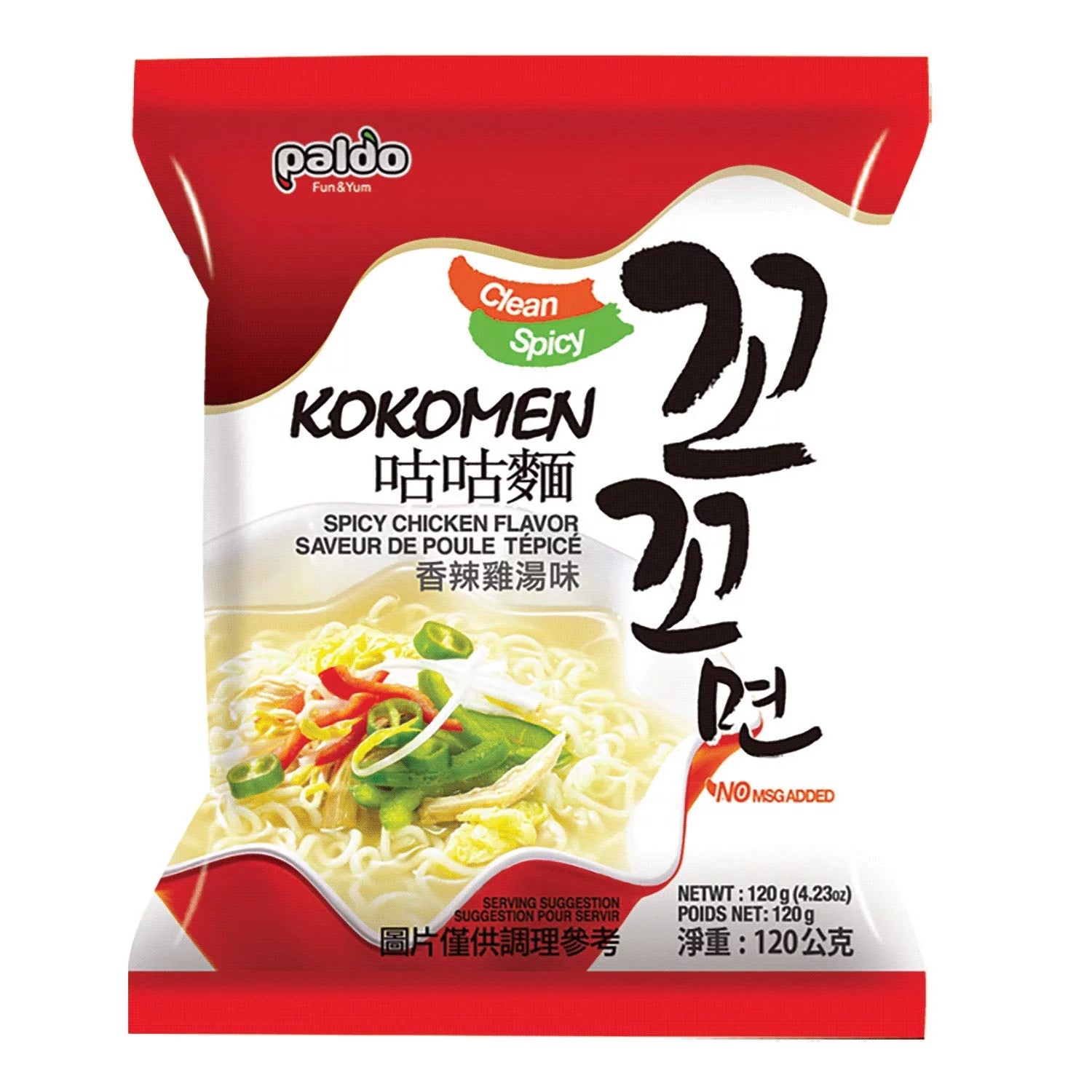 Hot Spicy Instant Noodles with Chicken Based Broth, 120g x 10 Pack Y8881