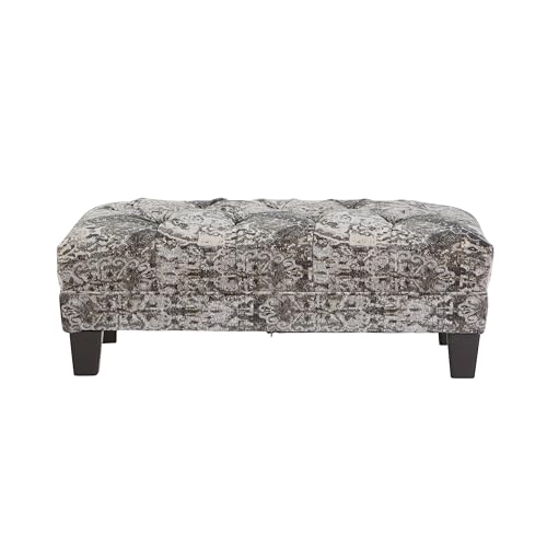 Turkish Charcoal Fabric Oversized Ottoman Q36477