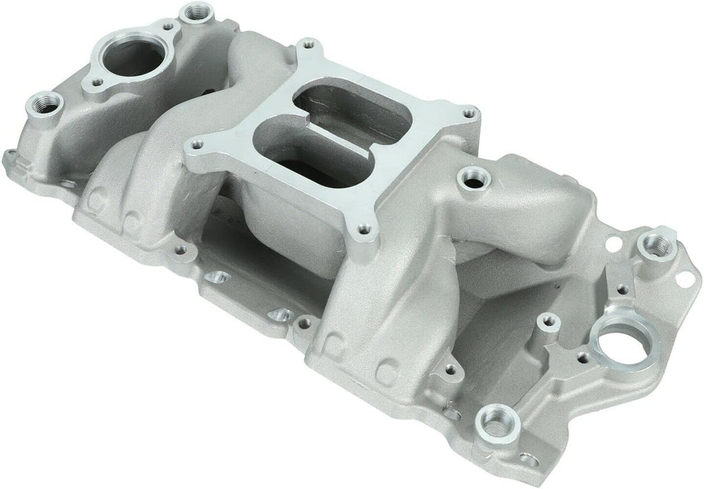 Satin Aluminum Dual Plane Intake for SBC 350 400 T2695