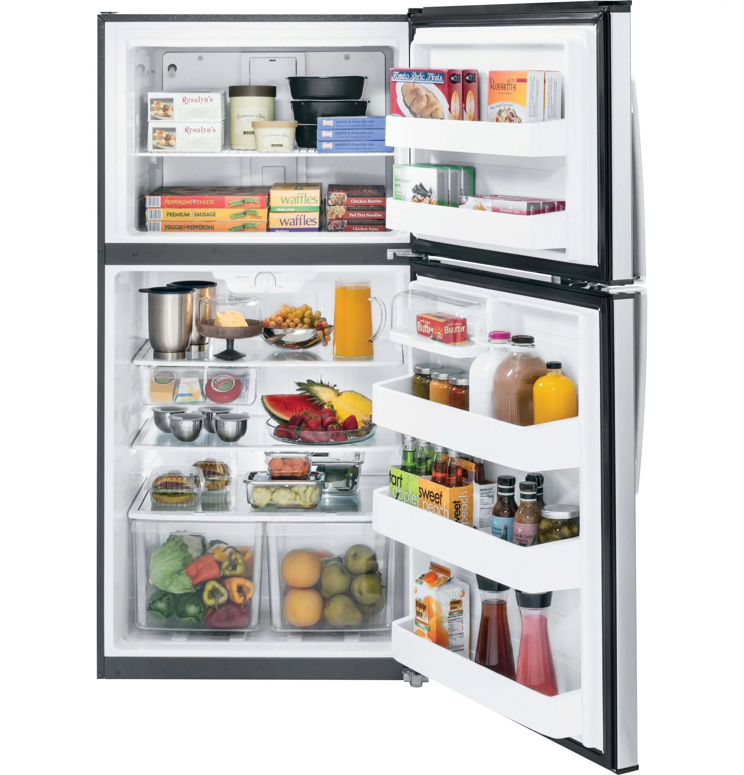 33 Inch Freestanding Top Freezer Refrigerator Stainless Steel N4900