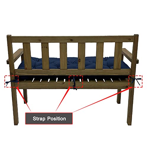 Waterproof Bench Cushion with Ties (47.2*19.7inch, burgundy) G132