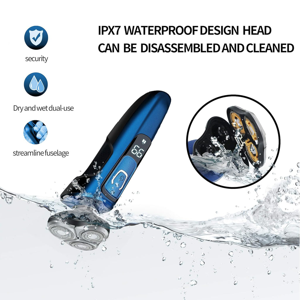 4 in 1 Electric Razor with Nose Hair Trimmer, Beard Trimmer, and Facial Cleaning Brush I33742