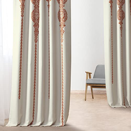 Room Darkening Curtains 50 X 108 Printed Linen Textured Black U80420