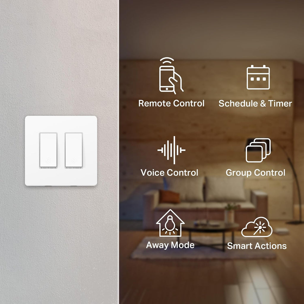 White 2-Gang Smart Light Switch S3314