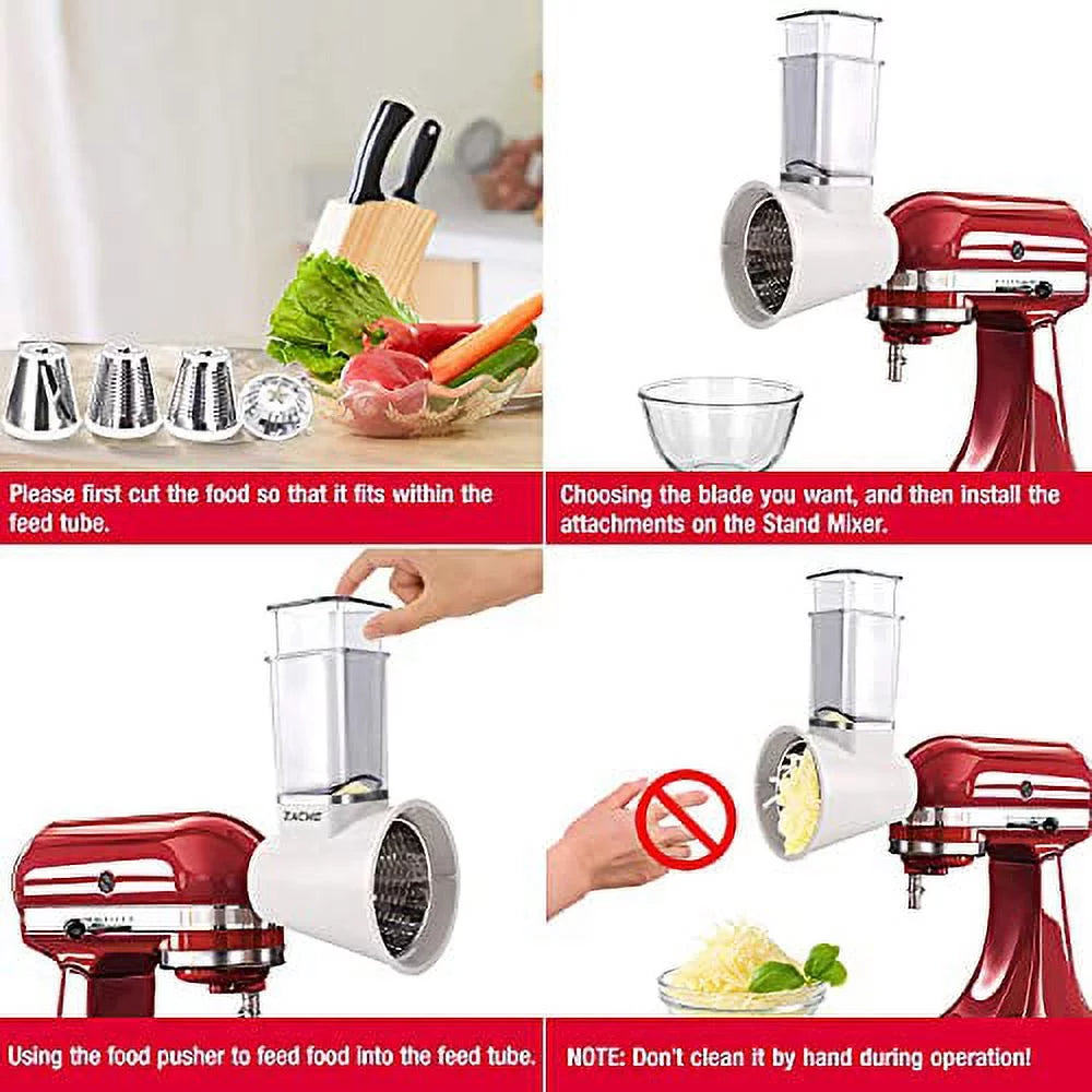 White Slicer Shredder Attachments for KitchenAid Stand Mixers S257