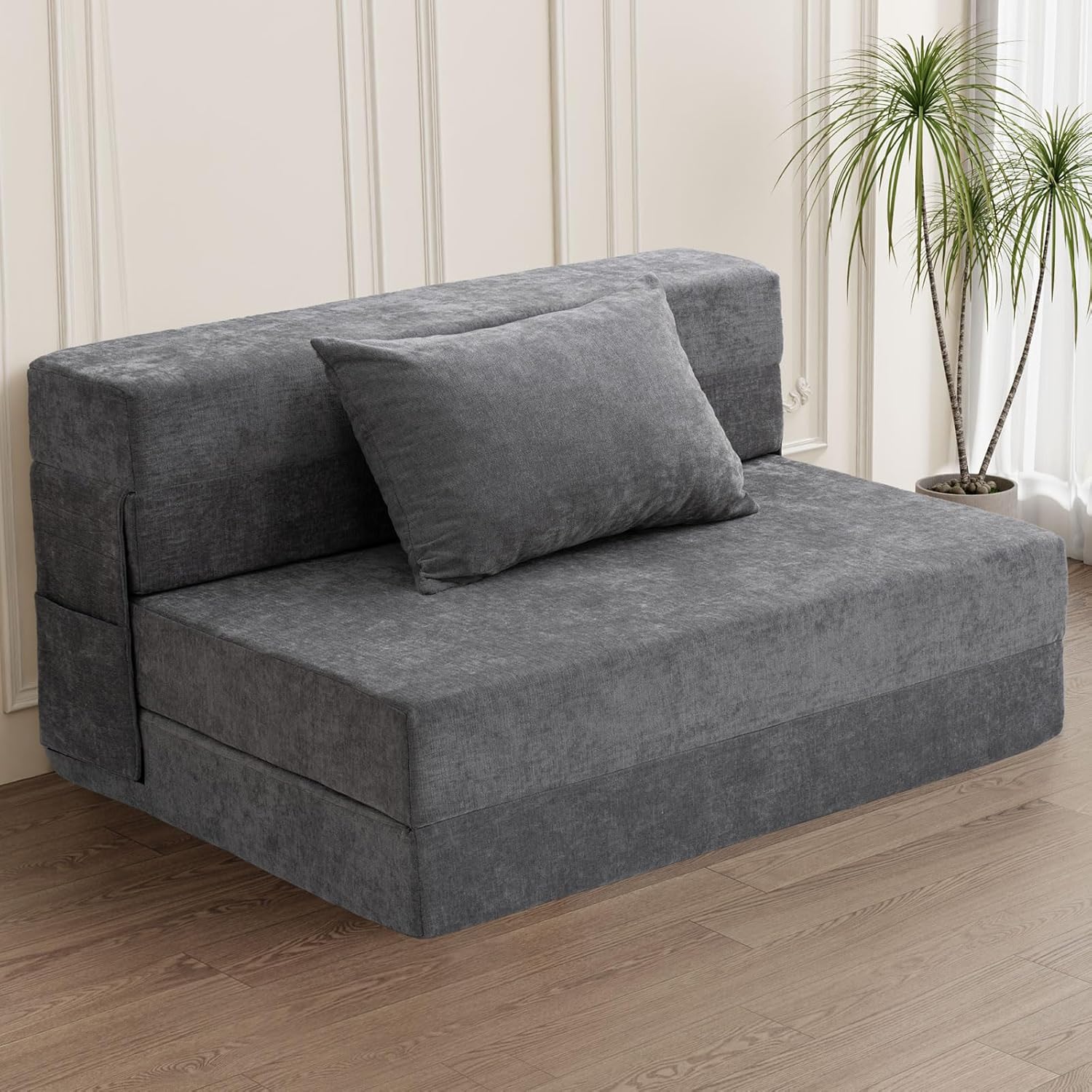 Gray Folding Sofa Bed with Pillow G156408