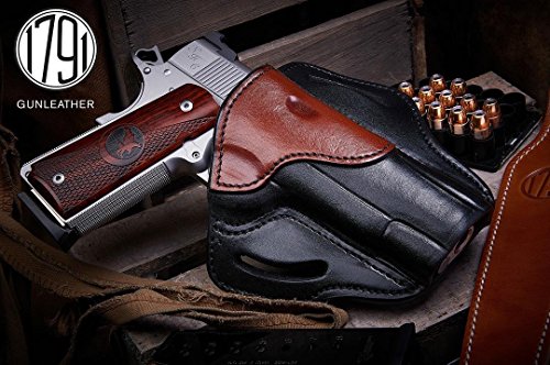 Right Hand OWB Leather Gun Holster for Belts fits All 1911 Models with 4" and 5" Barrels C296739