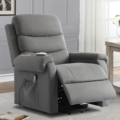 Dark Blue Power Lift Recliner Chair with Heat and Massage O264601