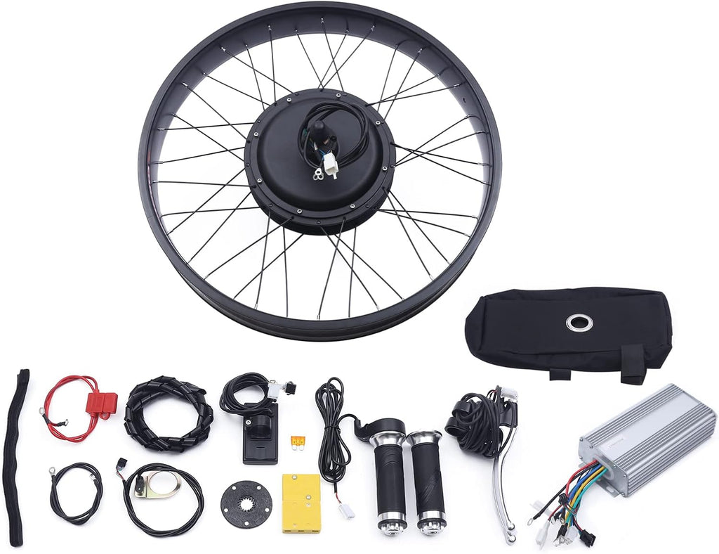 26" 48V 1500W Rear Wheel Electric Fat Tire Ebike Hub Motor Conversion Kit with LCD Display U684247